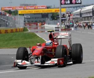 yapboz Fernando Alonso - Ferrari - 2010 Montreal